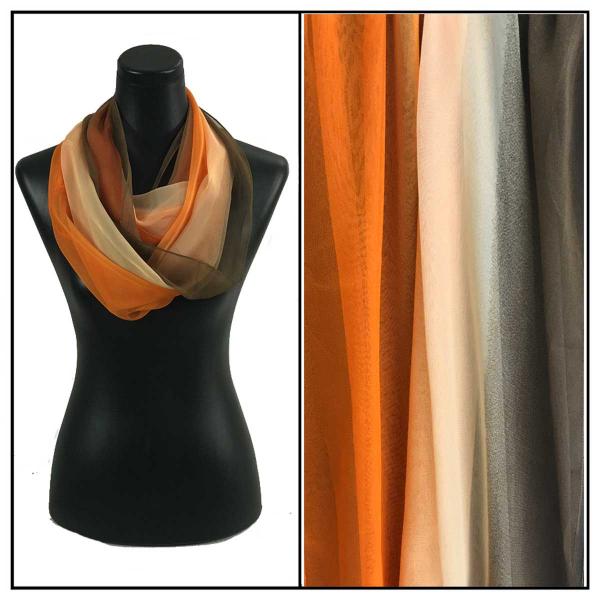 Wholesale 2282 - Silky Dress Infinities TC11<br>Tri-Color - Brown-Beige-Orange - 22