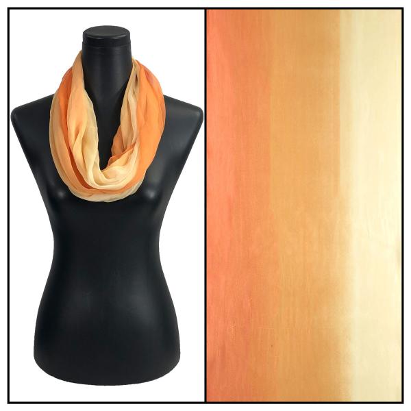 Wholesale 2282 - Silky Dress Infinities TC15<br>Tri-Color - Beige-Peach-Orange - 22