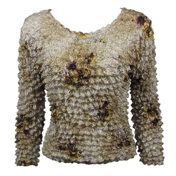 Wholesale 231 - Gourmet Popcorn - Long Sleeve Beige Floral - One Size Fits Most