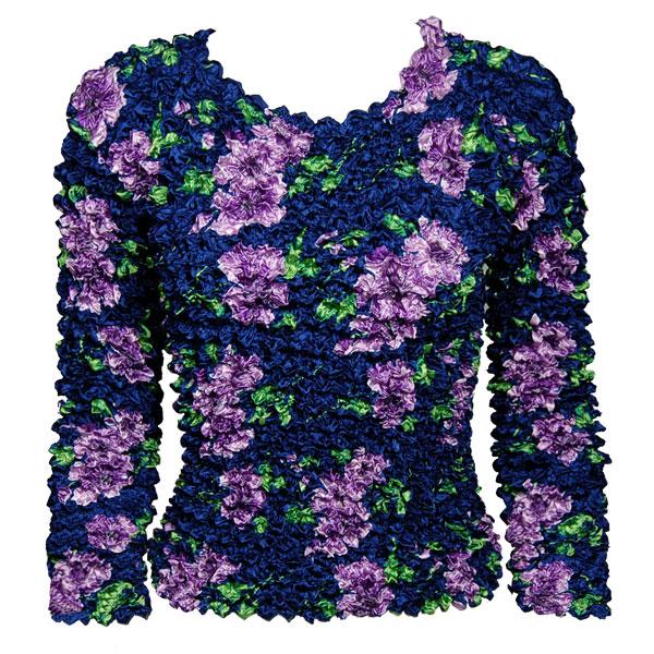 Wholesale 231 - Gourmet Popcorn - Long Sleeve Navy with Purple Flowers - One Size Fits Most