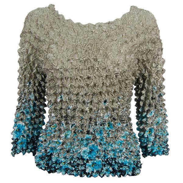 Wholesale 231 - Gourmet Popcorn - Long Sleeve Turquoise Floral on Champagne - One Size Fits Most