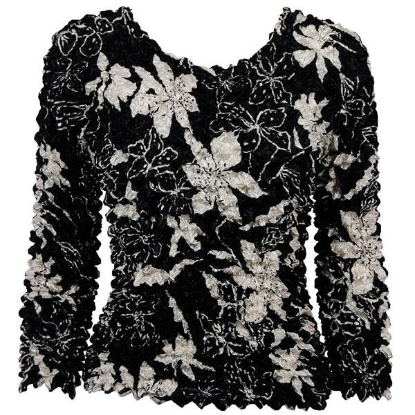 Wholesale 231 - Gourmet Popcorn - Long Sleeve Floral - White on Black - One Size Fits Most