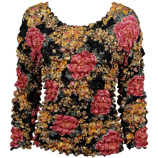 Wholesale 231 - Gourmet Popcorn - Long Sleeve Black-Pink Rose Floral - One Size Fits Most