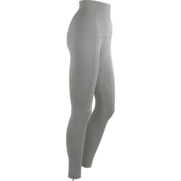Wholesale 2477 - Magic Tummy Control SmoothWear Pants Silver with Calf Zippers Magic Tummy Control SmoothWear Leggings - 