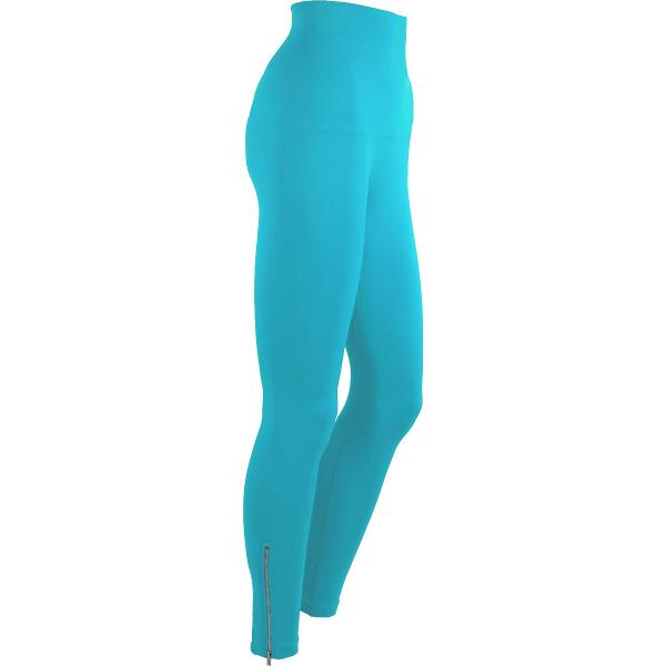 Wholesale 2477 - Magic Tummy Control SmoothWear Pants Turquoise with Calf Zippers* Magic Tummy Control SmoothWear Leggings - 