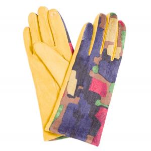 2390 - Touch Screen Smart Gloves 840-MU <BR>Sueded Abstract Design  MB - One Size Fits Most
