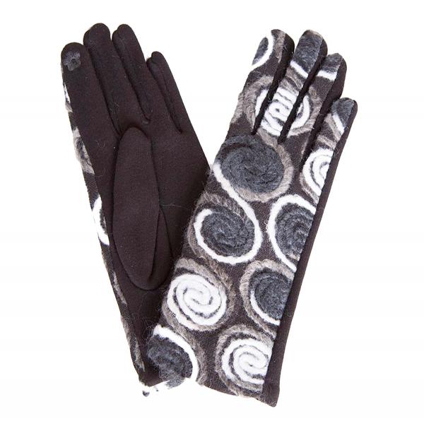 2390/T - Touch Screen Smart Gloves - 570-BK <br>Spiral(Black/White/Grey MB One Size Fits Most 2390/T - Touch Screen Smart Gloves 570-BK <br>Spiral(Black/White/Grey MB - One Size Fits Most