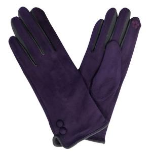 2390 - Touch Screen Smart Gloves SB - Plum<br> 
Two Button/Two Tone Design - One Size Fits Most