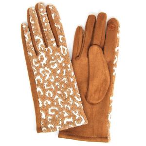 2390 - Touch Screen Smart Gloves LOG/218 - Brown - One Size Fits Most