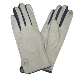 2390 - Touch Screen Smart Gloves SB - Off White<br> 
Two Button/Two Tone Design - One Size Fits Most