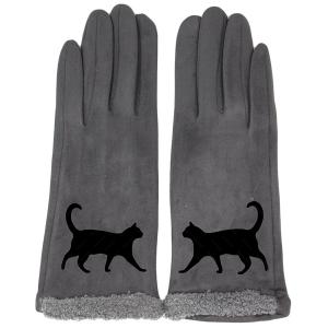 2390 - Touch Screen Smart Gloves 1225 - Grey Cat Silhouette<br>
Touch Screen Smart Gloves - One Size Fits Most