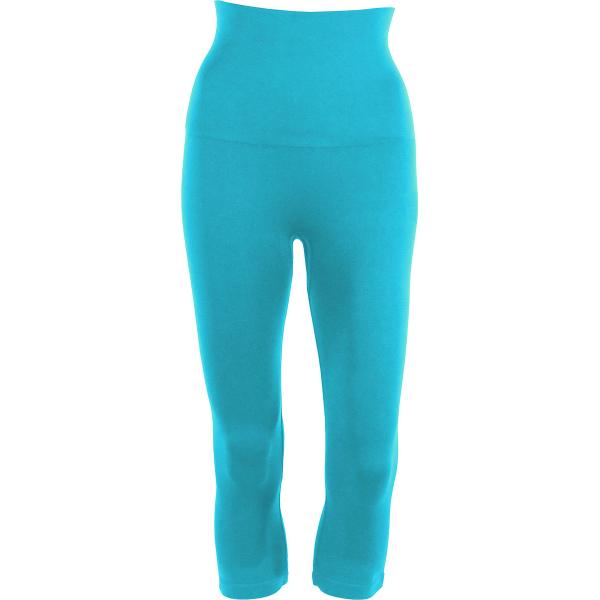 Wholesale 2441  - Magic Tummy Control SmoothWear Capris  Turquoise - One Size