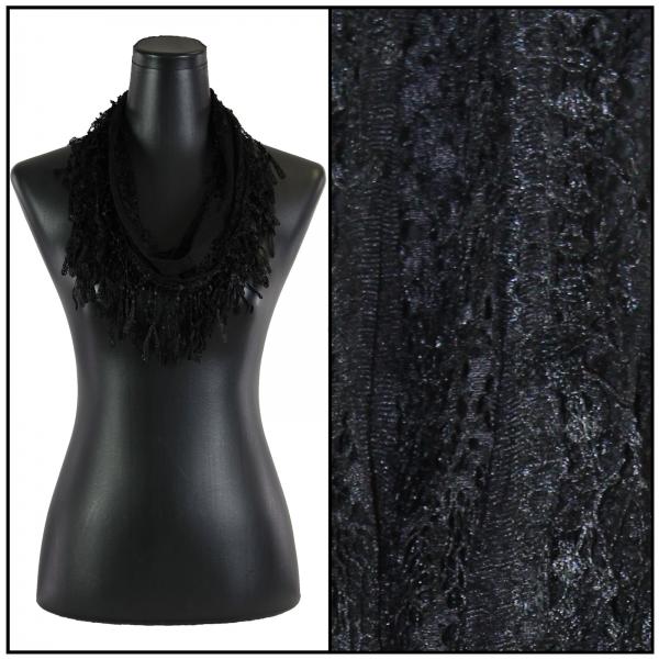 Wholesale 7776 - Victorian Lace Confetti Scarves Black #11 - 