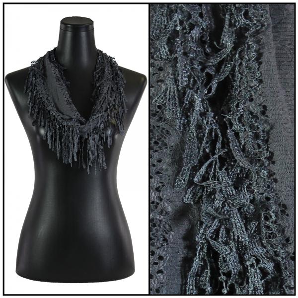 Wholesale 7777 - Victorian Lace Infinity Scarves Charcoal #17 - 