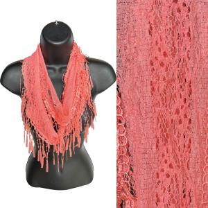 7777 - Victorian Lace Infinity Scarves Peach Pink #51  - 