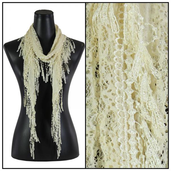 Wholesale 7777 - Victorian Lace Infinity Scarves #20 Cream  - 