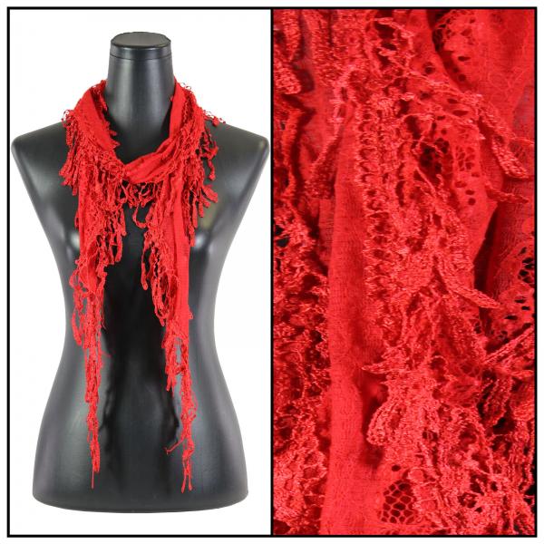 Wholesale 7776 - Victorian Lace Confetti Scarves Red #1 - 