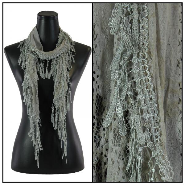 Wholesale 7777 - Victorian Lace Infinity Scarves Silver #16 - 