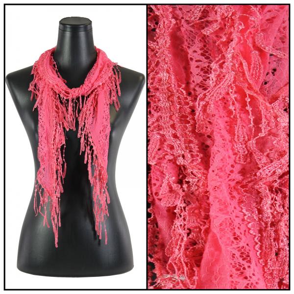 Wholesale 7777 - Victorian Lace Infinity Scarves Coral #19 - 