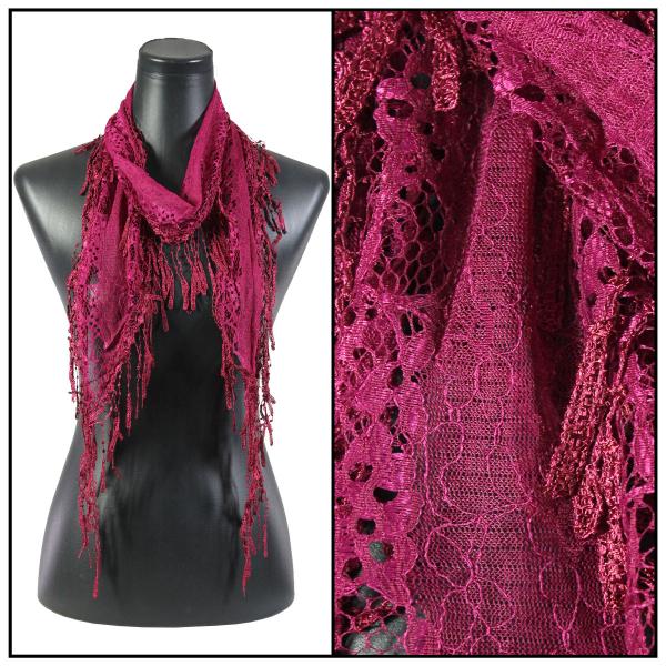 Wholesale 7776 - Victorian Lace Confetti Scarves Dark Magenta #13 - 