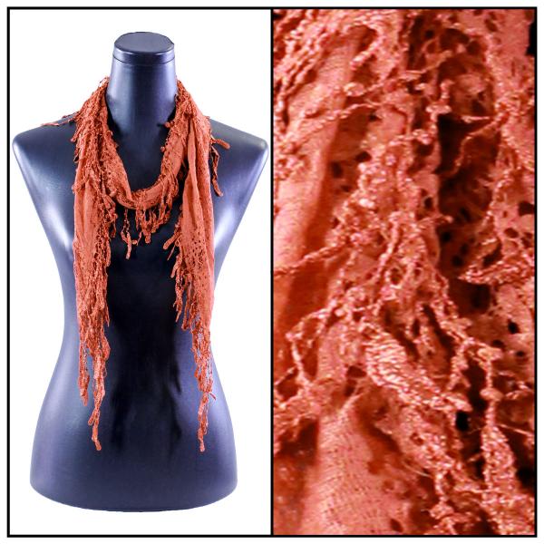 Wholesale 7777 - Victorian Lace Infinity Scarves Burnt Orange #37 - 