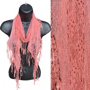 7776 - Victorian Lace Confetti Scarves Peach Pink #51  - 