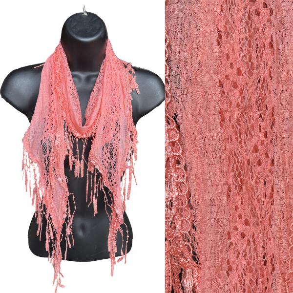 wholesale 7776 - Victorian Lace Confetti Scarves Peach Pink #51  - 