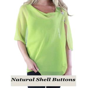 2451 - Silky Two Button Shawl  SBS-SLG Shell Buttons<br> Solid Leaf Green - 