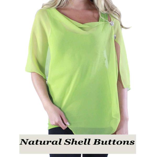 Wholesale 2451 - Silky Two Button Shawl  SBS-SLG Shell Buttons<br> Solid Leaf Green - 