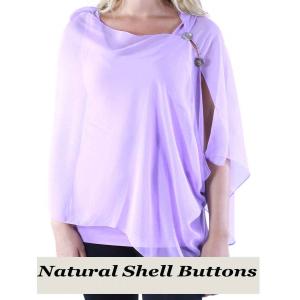 2451 - Silky Two Button Shawl  SLA Shell Buttons<BR>Solid Lavender - 