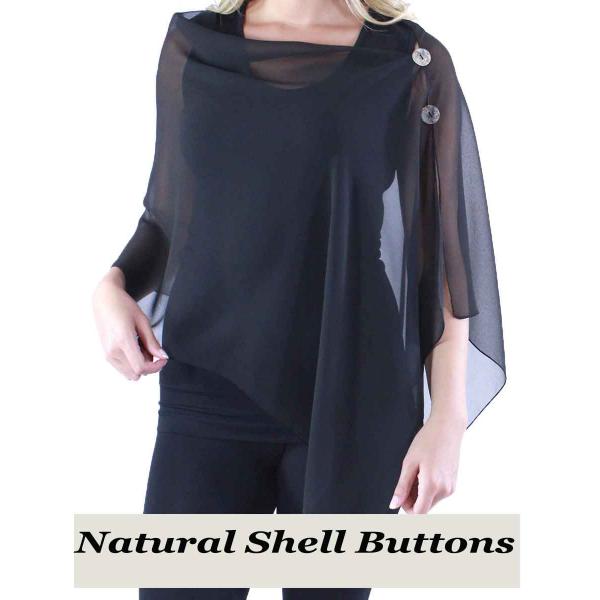 Wholesale 2451 - Silky Two Button Shawl  SBS-SBK Shell Buttons<br> Solid Black - 
