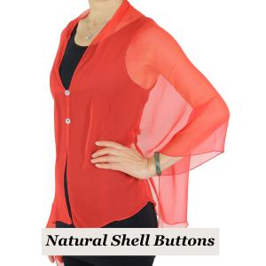 2451 - Silky Two Button Shawl  SBS-SRD Shell Buttons<br> Solid Red - 