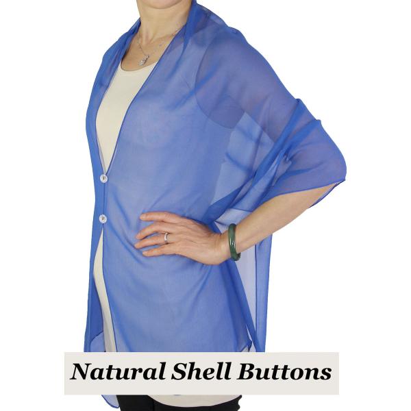 Wholesale 2451 - Silky Two Button Shawl  SBS-SRO Shell Buttons <br> Solid Royal - 