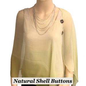 2451 - Silky Two Button Shawl  SBS-106ASC Shell Buttons<br> Tri-Color Avocado-Sage-Cream - 