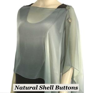 2451 - Silky Two Button Shawl  Natural Shell Buttons #106 Charcoal-Beige-Grey (Tri-Color) - 