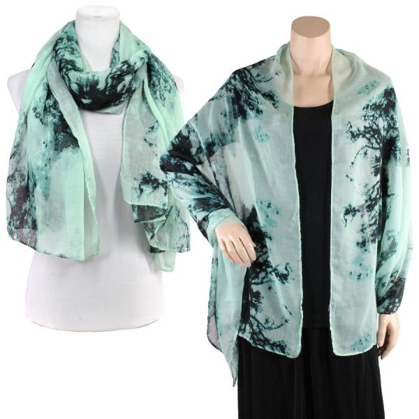 Wholesale Cotton Feel Shawls  Earthy Tie Dye Design 3306 - Mint - 