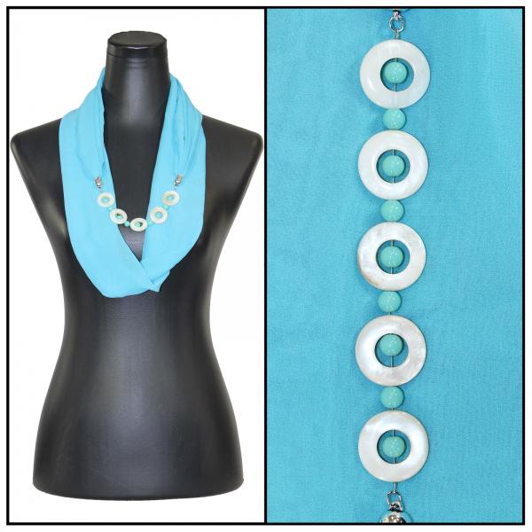 Wholesale 2282 - Silky Dress Infinities 8011 - Solid Sky Blue Jewelry Infinity Silky Dress Scarves - 