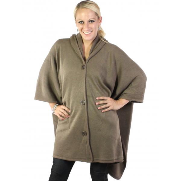 wholesale 8708 - Hoodie Capes  8708 - Taupe<br>
Hoodie Cape  - 