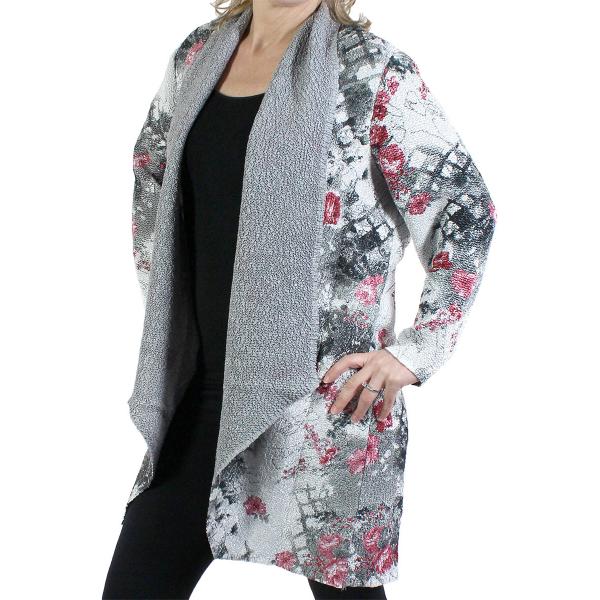 Wholesale 2693 - Art Crush Cardigans Prints - Woman Size 9301 - White-Black-Pink Floral<br>
Art Crush Cardigan - 