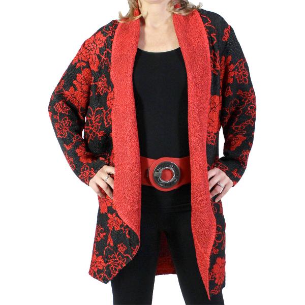 Wholesale 2693 - Art Crush Cardigans Prints - Woman Size R1052 - Red/Black<br>
Art Crush Cardigan - 