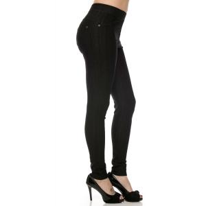 Wholesale Denim Leggings - Ankle Length w/ Back Pockets J04 Black Denim Leggings - Ankle Length J04 - 4-12