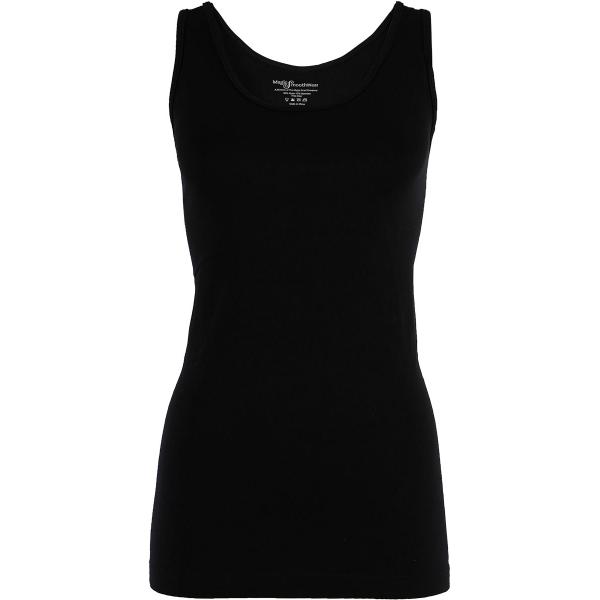 Wholesale 2502 Crepe Vests (Style 2) Black Tank - Slimming One Size Fits Most 