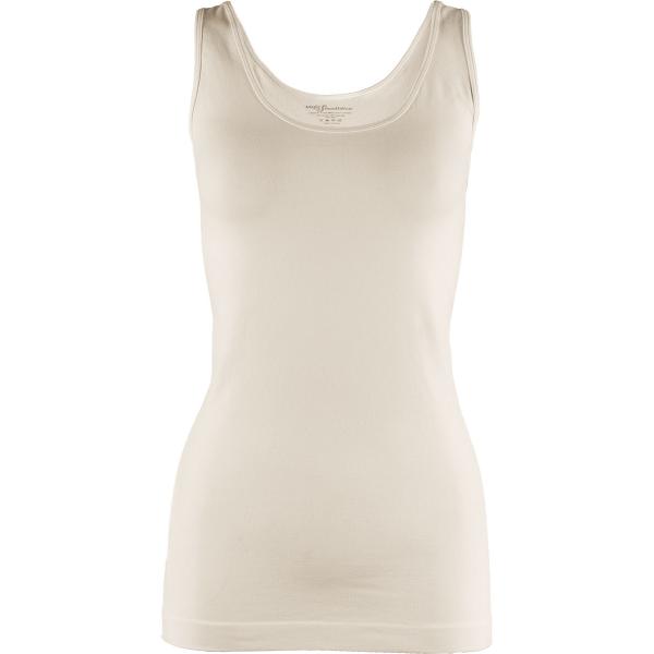 Wholesale 2502 Crepe Vests (Style 2) Ivory Tank - Slimming One Size Fits Most 