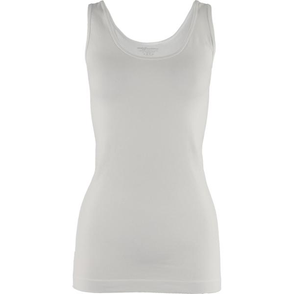 Wholesale 2502 Crepe Vests (Style 2) White Tank - Slimming One Size Fits Most 