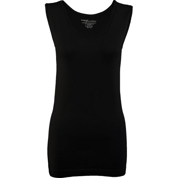 Wholesale 2502 Crepe Vests (Style 2) Black - Slimming One Size Fits Most