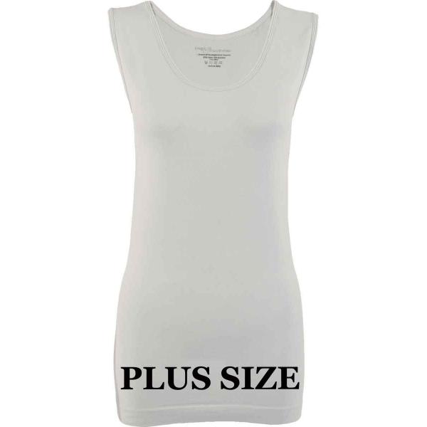 Wholesale 2477 - Magic Tummy Control SmoothWear Pants White Plus - Slimming Plus Size Fits (L-2X) 