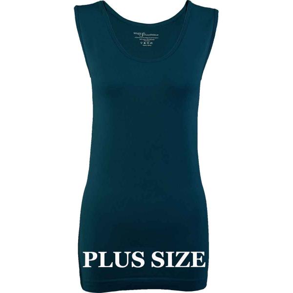 Wholesale 2477 - Magic Tummy Control SmoothWear Pants Dark Teal Plus - Slimming Plus Size Fits (L-2X) 