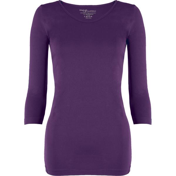 Wholesale 2820 - Magic SmoothWear 3/4 & Long Sleeve Royal Purple Three Quarter Sleeve - One Size Fits (S-XL) TQ