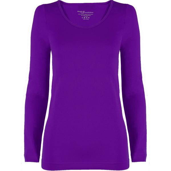 Wholesale 2820 - Magic SmoothWear 3/4 & Long Sleeve Purple - One Size Fits (S-XL) Long Sleeve