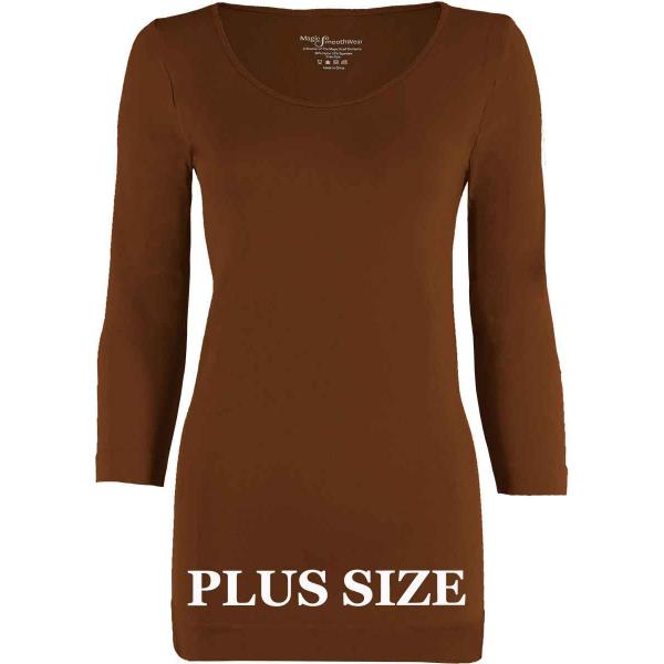 Wholesale 2820 - Magic SmoothWear 3/4 & Long Sleeve Chestnut Plus - Plus Size Fits (L-2X) TQ